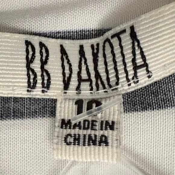 BB Dakota Zamora Black and White Striped Dress Women’s Size 10 Office - Picture 6 of 11